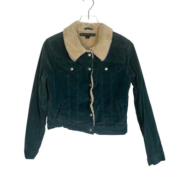 HYFVE Green Corduroy Jacket Sherpa Lined 70s Style Jacket Girls Size Large - Picture 2 of 7